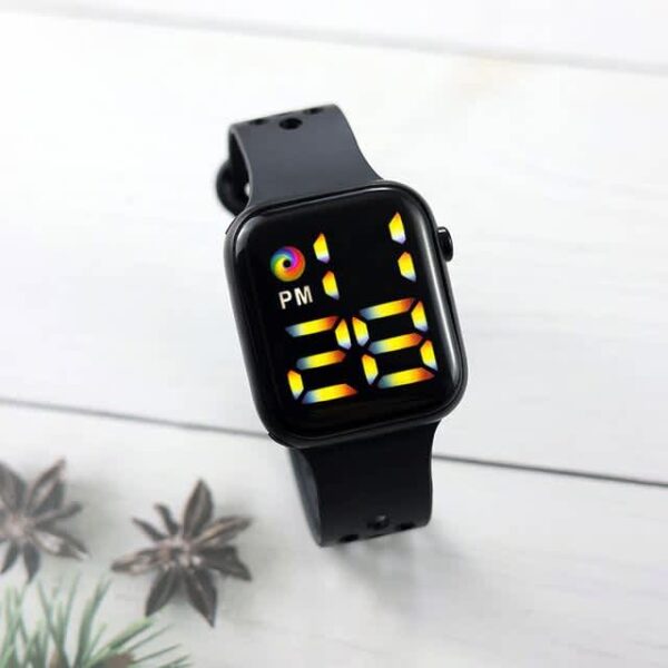 LED Digital Watch with Large-capacity Battery and Soft Silicone Watchband
