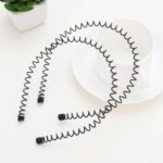 Pack of Two Black Metal Wavy Headband Hair Band Head Spring Band