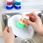 Soap Dispensing Palm Brush for Kitchen Scrubber - Image 5